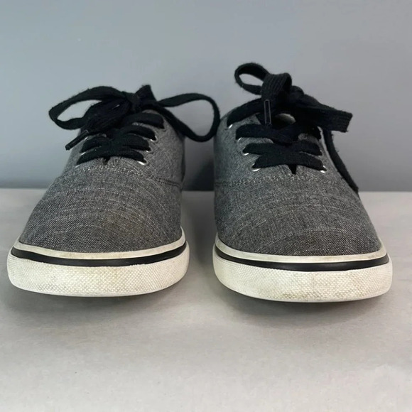 LAUREN RALPH LAUREN Jaelyn Low Top Sneakers Grey Black Fabric Logo Lace Up 8 - Picture 4 of 13